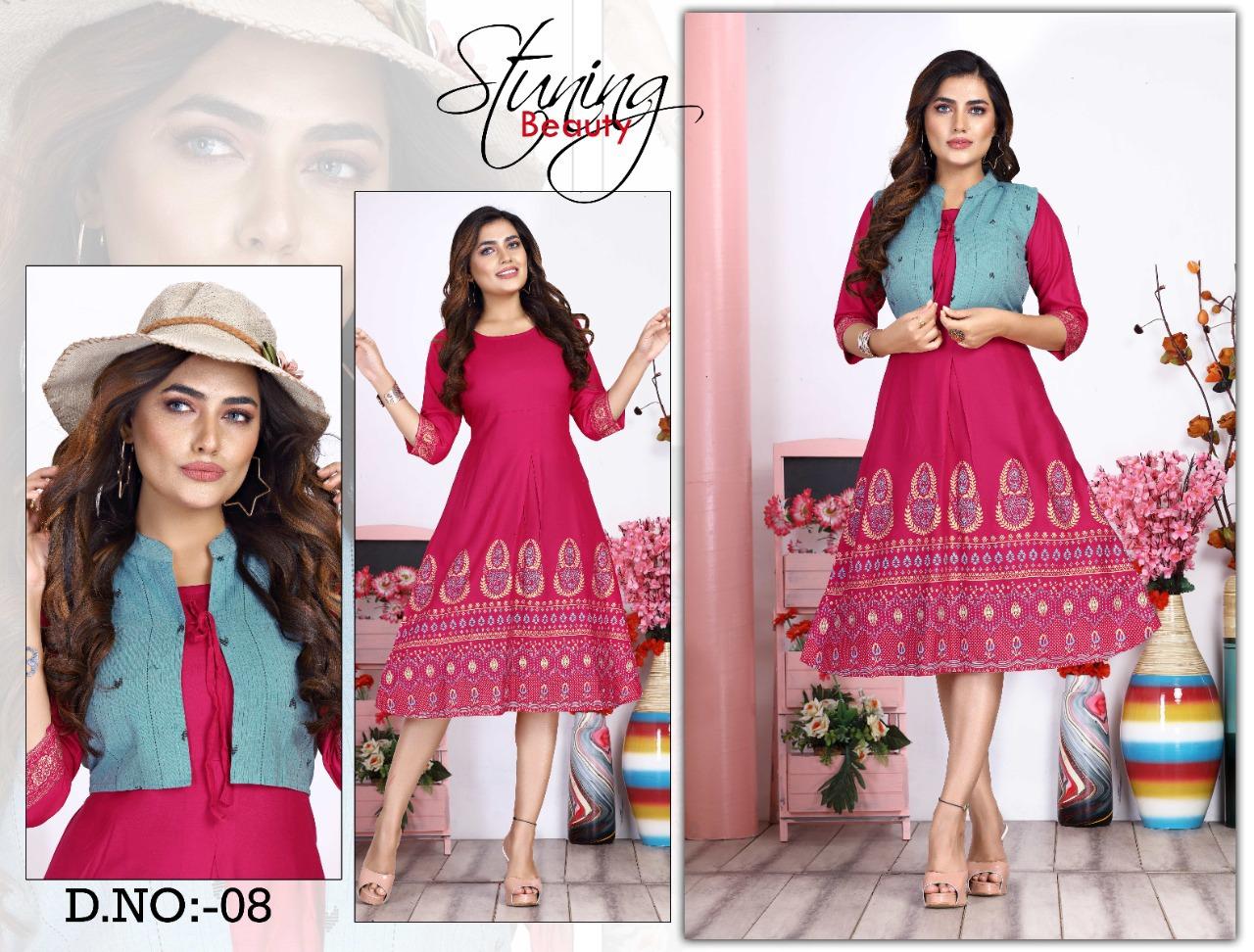 Golden Evika 1 New Latest Fancy Wear Kurti With Jacket Collection
